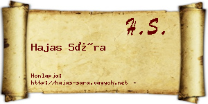 Hajas Sára névjegykártya