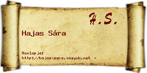Hajas Sára névjegykártya